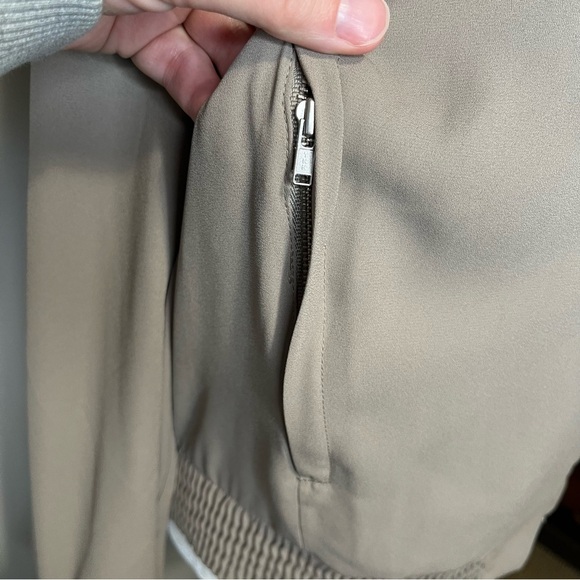 Babaton Gilroy Full Zip Bomber Jacket Taupe - Picture 7 of 12